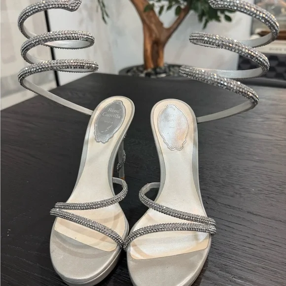 Rene Caovilla MARGOT SILVER PLATFORM SANDAL 120 - Picture 11 of 11